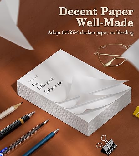 Notepads 4x6 - Blank Memo Pads - 50 Sheets per Notepad - Set of 6, Note Pad - color: White- 6 Pack, size: 4x6