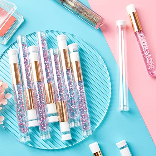 TUZAZO 40 PCS Pink Lash Shampoo Brushes with Travel Tubes - style: 20 Brushes + 20 Tubes, Pink