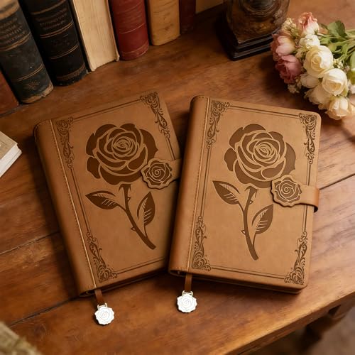 Aocii leather Journal for Women, A5 lined Daily Journal Notebook, Bullet Journaling for Writing, Hardcover Vintage Travel Journals, 224 Pages, Pen included (Brown) - color: Brown