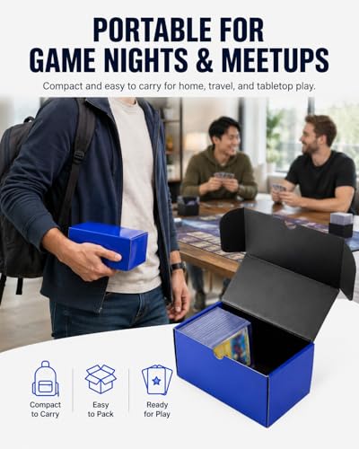 Toploader Box, 7 inch Dual Tone Trading Card Box Holds 110+ Toploader Cards - color: Blue, size: 6 Pack-Toploader Card