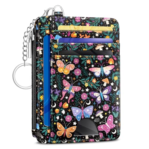 Kelvoris Credit Card Holder Small Wallet Women, Slim RFID, Butterflies - color: Butterfly