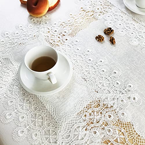 Lace Placemats Set of 2 Washable Off White 12x18inch - color: Dandelion, size: 2pcs