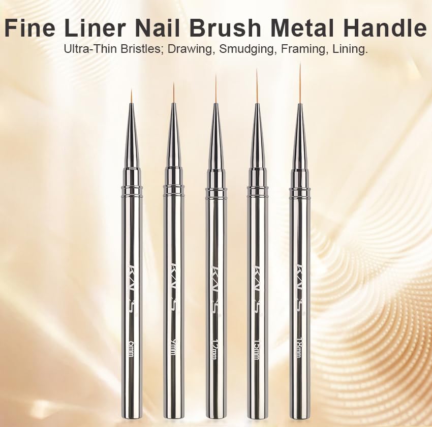 KADS 6 mm Nail Art Liner Brush for Gel Polish with Protective Cap - color: 6mm (Single)