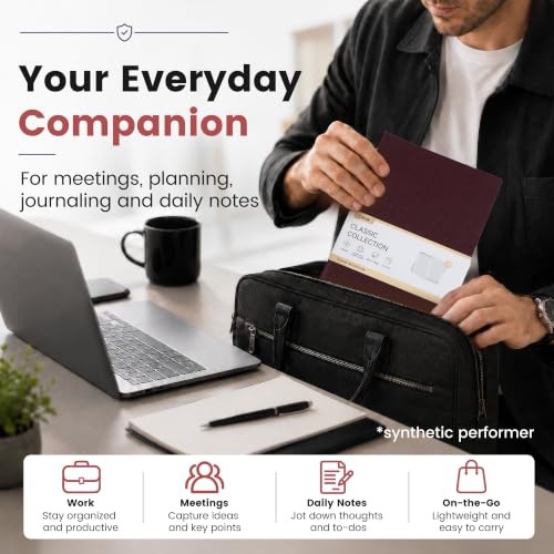 CAGIE College Ruled Journal for Men & Women, Softcover A5 Leather Notebook - color: Burgundy, size: 1 Pack