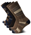 Nautica Mens Crew Socks 5 Pack Moisture Wicking Athletic Work & Dress Socks - color: Brown/Navy