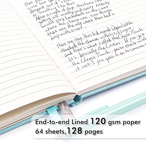 feela 12 Pack Notebooks Journals Bulk, Hardcover Notebook Classic Ruled Lined Journals with Pen Holder for Women Girls School Business Supplies, with 12 Black Pens, 120 GSM, 5.1”x8.3”, A5, Sky Blue - color: 12 Sky Blue