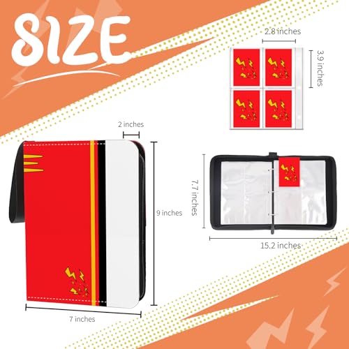 Trading Card Binder,Card Binder 400 Pockets,Card Book Holder Cards - color: Red, size: 400 Pockets