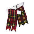 Kilt Flashes for Men with Heavy Buckle Adjusters, Plain & Tartan Kilt Sock Flashes. - color: Wallace 011flbu