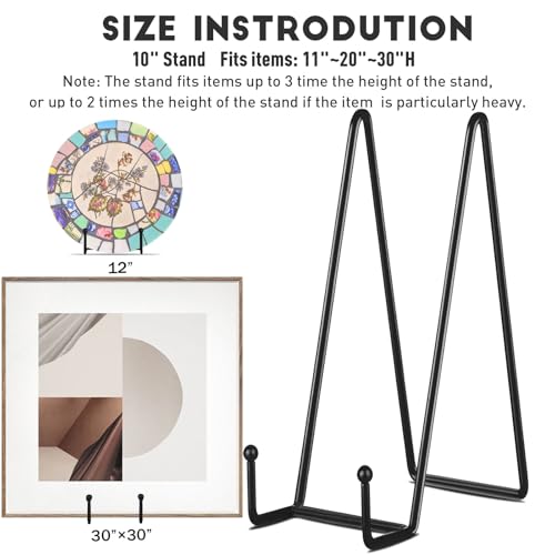 IBosins 5-Pack 10-Inch Plate Holder Display Stands Black Metal Frame Stand - color: Black, size: 10 Inch
