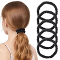 Needbrock Mulberry Silk Hair Ties, Thin Black Scrunchies for Women - color: Black