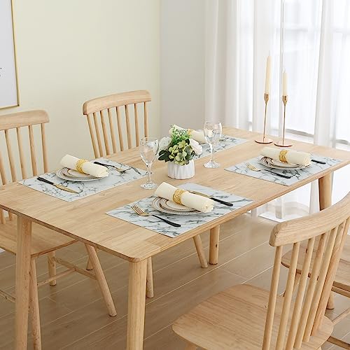 Homaxy PU Faux Leather Placemats for Dining Table, Set of 6, Marble - color: Marble