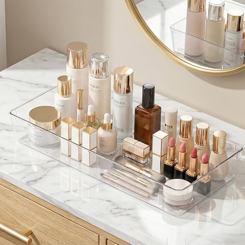 Manalete 8 Pcs Large Clear Plastic Drawer Organizer,15"x6" Vanity Organizer - size: 8 Pack 15"×6"