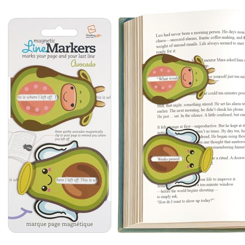 Thinking Gifts Magnetic Linemarker Bookmark for Easy Tracking - Avocado - color: Avocado