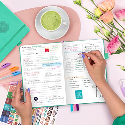 GoGirl Planner for Women, Undated Weekly Agenda Journal, Emerald - color: Emerald, size: A5 (5.8'' x 8.3'')