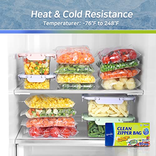 Cleanwrap Food Storage Zip Lock Bags LDPE, BPA FREE, M * 150Pcs & L * 75Pcs - size: 225 Counts (150 Medium)/(90 Large)