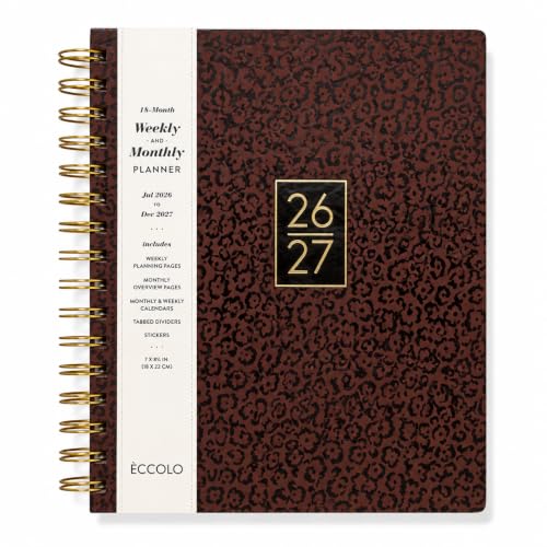 WORLD TRAVELER Academic Planner School Organizer Jul 2026-Dec 2027, 7"x9" - color: Cheetah