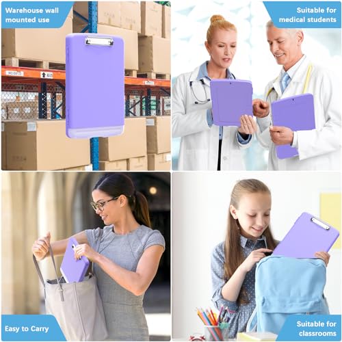 Hongri Clipboard with Storage with Pencil Case, 8.5 x 11 Storage Clip Board - color: Purple