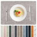 FROMHEART Faux Leather PU Placemats Set of 4 (Light Grey,11.8" x 17") - color: Light Grey, size: Set of 4