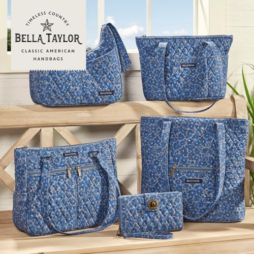 Bella Taylor Simple Crossbody, Quilted Handbag for Women - color: Navy Floral