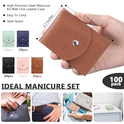 Lasnten 100 Bulk Nail Clipper Set Bulk Manicure Kit Stainless Steel Pedicure Professional Nail Care Kit with Travel Case Portable Grooming for Husband Men Women Family(Multicolor,4 in 1) - color: Multicolor, size: 4 in 1