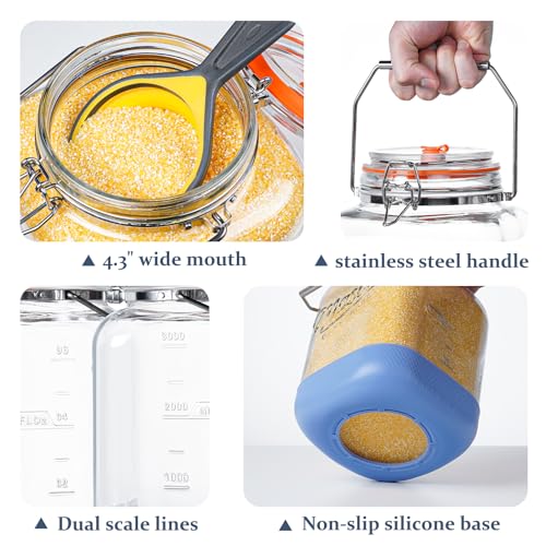 1 Gallon/128 OZ Large Fermentation Jar, Mead Making Kit, Pickle Jars, 2 PCS