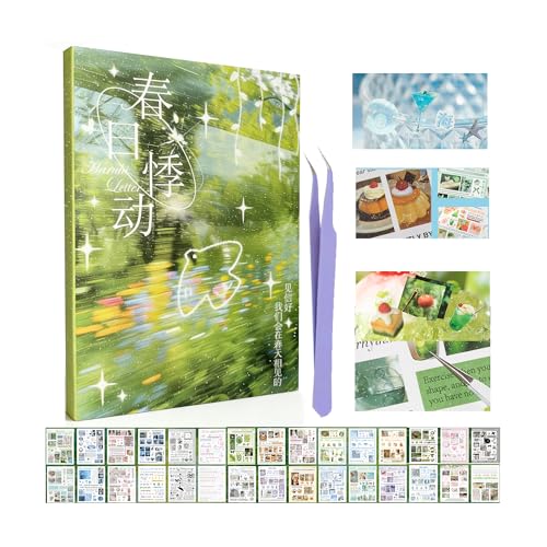 Japanese Sticker Book for Scrapbooking Supplies,Japanese Scrapbook Stickers - color: Mist