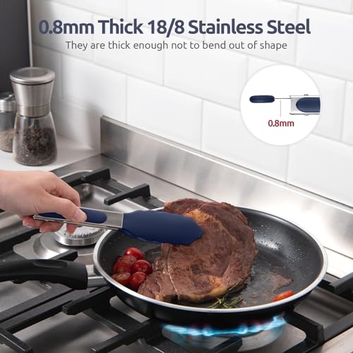 U-Taste Kitchen Tong for Cooking, 600ºF Heat-Resistant, 7in/Midnight Blue - color: Midnight Blue, size: 7 inch