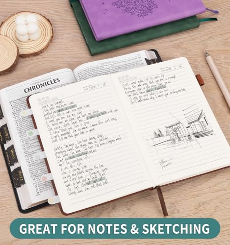 6 Pack Lined Journal Notebook for Women Men, A5 Hardcover Leather Journals - color: A-Tree-Sea Green, size: 6 Pack-A5（5.8"×8.3"）
