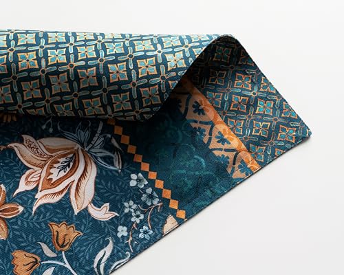 Maison d' Hermine Placemats Set of 4 Reusable 100% Cotton (13"x19") - color: 041 - Luxury Loft - Dark Teal, size: 13" X 19" (Pack of 4)