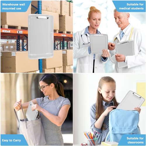 Hongri Clipboard with Storage with Pencil Case, 8.5 x 11 Storage Clip Board - color: Translucent