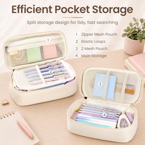 Sooez Cute Pencil Case, Soft Puffers Pencil Pouch, Large Pen Pencil Bag - color: Blue