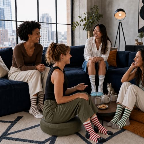 KONY Women's Animal Socks, Cotton Crew Fun Novelty Gifts, 5 Pairs - color: Cats Pattern - 5 Pairs