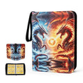 Trading Card Binder Album, 400 Pockets, 50 Removable 4-Pocket Pages, Waterproof (Dragon-A) - color: Dragon-A