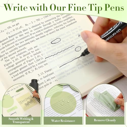 Glenmal Transparent Sticky Note Set, 910 Sheets,Sage Green - color: Sage Green