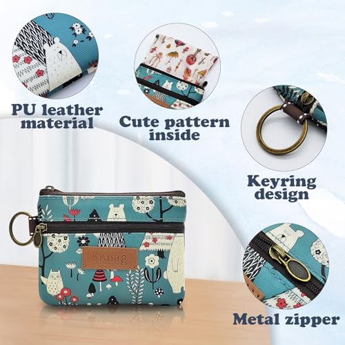 Coin Bag, Keyring Cute Coin Pouch for Women and Girls (black) - color: black bear