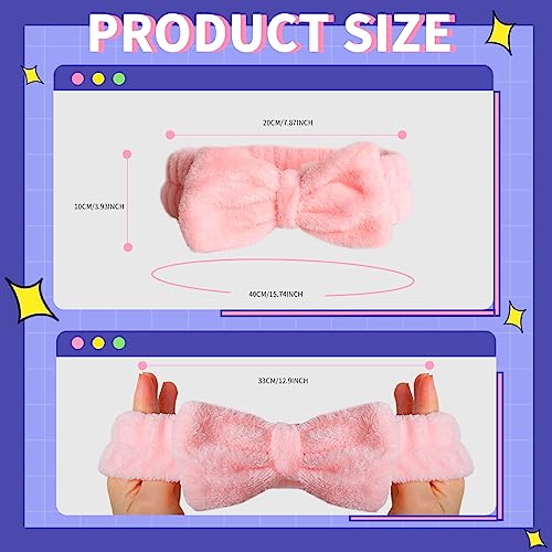 WSYUB Spa Headbands, Makeup Headband,Bow Headband for Washing Face skincare headbands for women,Easter Basket Stuffers Gifts - color: charming brown and cute pink, pure beige