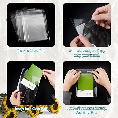 Golden State Art 8"x12" Acid-Free Crystal Clear Storage Sleeves,200 Pack - size: 8 x 12