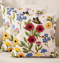 Embroidered Throw Pillow Covers 18x18 Inch, 2Pack, Retro Flower - color: Retro Flower, size: 18" x 18" (Pack of 2)