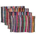 Chardin home Eco Friendly Rainbow Multi Chindi Placemats (Set of 4 mats), Size: 13"x19" - color: Multicolor, size: 13x19 Inch.