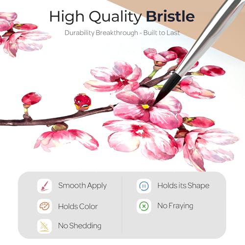Nicpro Detail Paint Brushes, 10 PCS Fine Tip Miniature Paint Brush Set - color: Rose Gold, size: 20/0-6