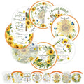 Gejoy 24 Pcs Christian Church Sunflower Fly Disc Hand Fan Foldable 8 Style - color: Sunflower