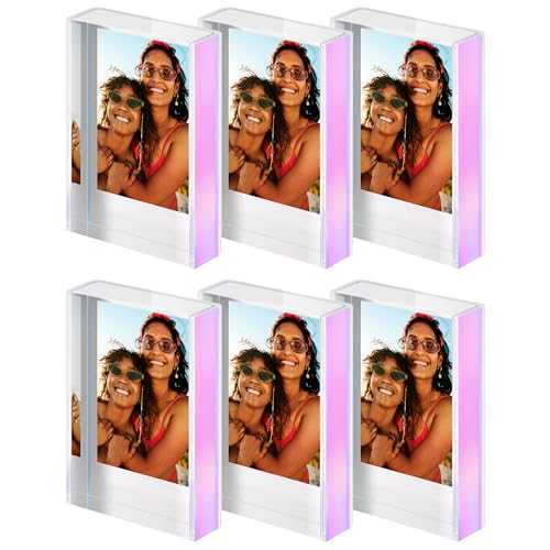 WINKINE 6 Pack Instax Mini Picture Frame, 2x3 Small Picture Frames - color: Iridescent, size: 6 pack