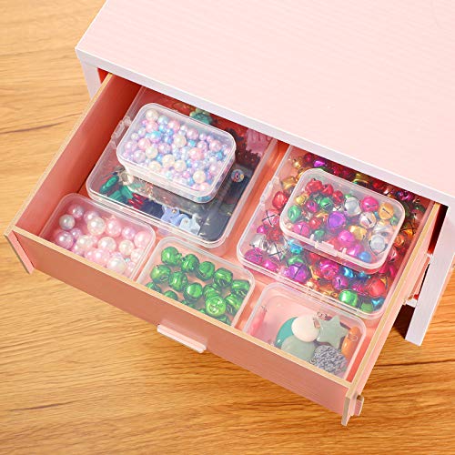 Jetec 6 Pieces Small Clear Plastic Storage Box, 4.5 x 3.3 x 1.2 Inch - size: 4.5 x 3.3 x 1.2 Inch