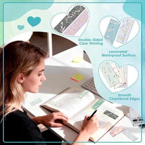 96PCS Magnetic Bookmarks Bulk Magnet Bookmarks Book Lovers Gifts - style: Flower Branch
