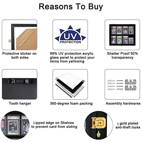 VERANI 8 Graded Card - Sports Baseball Card Display Case Wall Mount Black - size: Small-Horizontal-Black