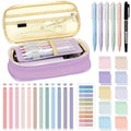 Jutom 39 Pcs Aesthetic Book Annotation Kit,Purple,Cute Style - color: Purple Beige, style: Cute Style