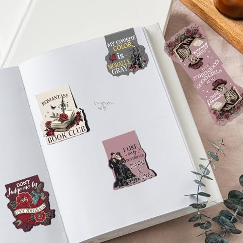 Wxiben Dark Romance Magnetic Bookmark - 8 PCS Gothic Magnetic Bookmarks Skeleton Flower Book Mark Magnets Romantasy Page Marker Clip Gift for for Women Girls Dark Romance Reader Students Teachers - style: Dark Romance