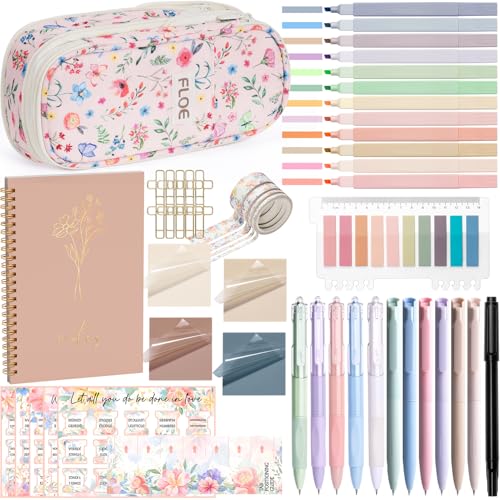 Bible Study Supplies Journaling Annotation Kit, Christian Gifts for Women - color: Pink Flower
