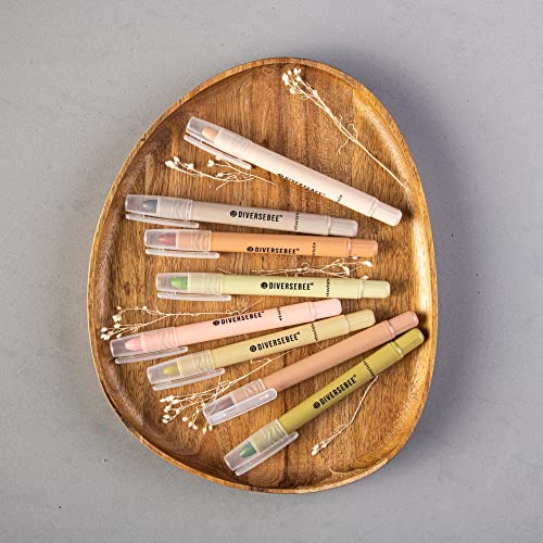 DIVERSEBEE Bible Highlighters and Pens No Bleed, 8 Pack Assorted Colors Gel Highlighters Set, Cute Bible Markers Study Journaling School Supplies and Accessories (Earthy) - color: Earthy