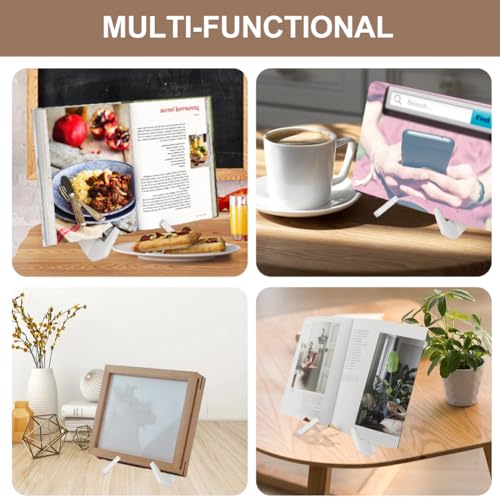 Cookbook Stand, Wooden Recipe Book Holder for Kitchen Counter, Detachable Cookbook Holder Stand, Multifunctional Cook Book Stands for Display of Recipes & Tablets
